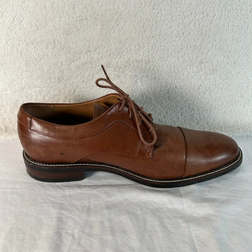 Cole Haan Mens C20153 Brown Leather Cap Toe Derby Dress Shoes Size 8 M